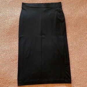 Black tight midi skirt